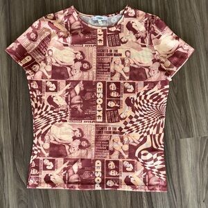 Miaou top in Red and Cream